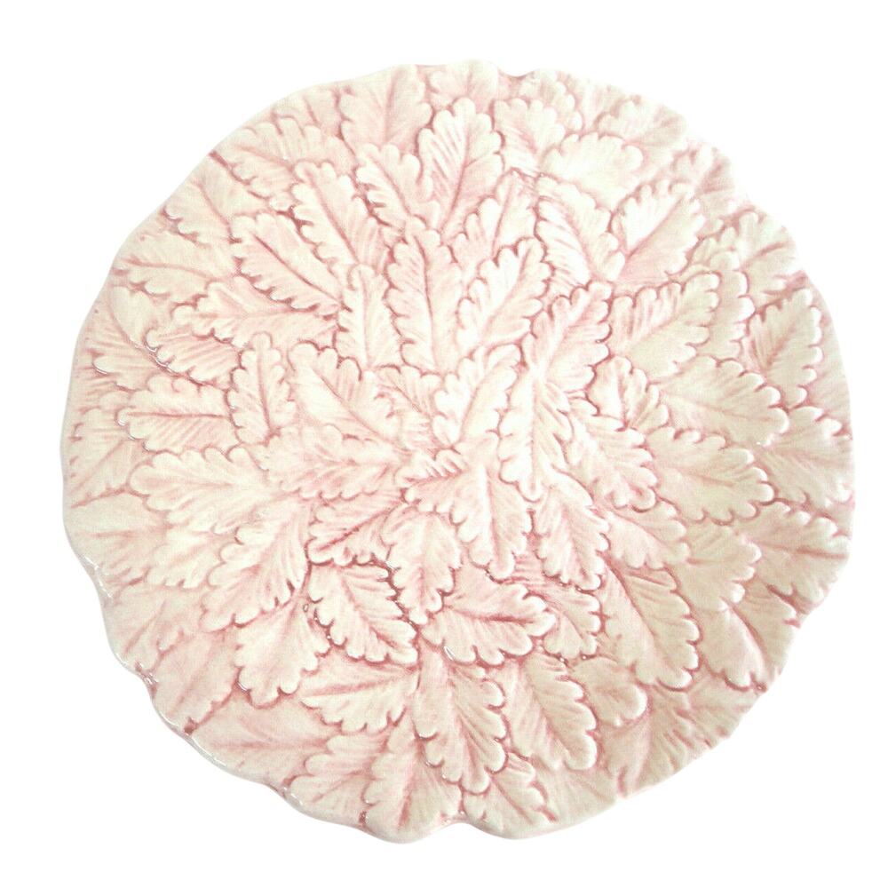 Ethan Allen Pink Dinner Plate Italian Pottery 10" Raised Leaf Garden Italy New